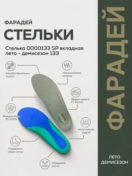 АО Компания ФАРАДЕЙ Стелька 0000133 вкладная демисезонная 133
