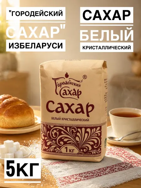 Городейский сахар Суперский сахар белый кристаллический, 5 кг