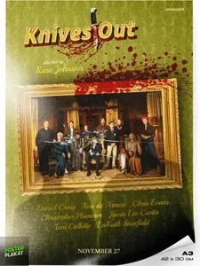 Постер Достать ножи / Knives Out, по мотиву фильма, 42х30 см, 001, Постер Плакат