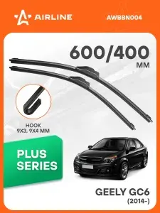 Щетки стеклоочистителя для Geely GC6 (01.14-12.16) 600/400мм 2 шт бескаркасные PLUS / Дворники автомобильные Джили ГК6