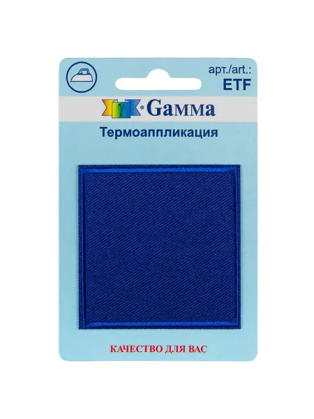 ВсеНитки ETF 01-022 Заплатка термоаппликация квадрат синий 5.5х5.5см