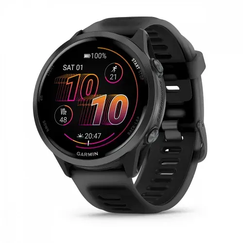 Смарт-часы Garmin Forerunner 570 - 47мм, шиферно-серый, алюминиевый безель, черный ремешок, 010-02971-00