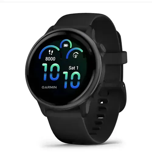 Смарт-часы Garmin Vivoactive 6 Amoled, 42mm, сланцевый безель с черным ремешком, 010-02985-00