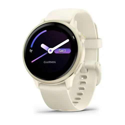 Смарт-часы Garmin Vivoactive 6, Amoled,42mm золотистый безель, белый силиконовый браслет 010-02985-01, Европейкая версия,1Год Гарантии