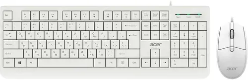 Комплект клавиатура и мышь проводные 1.8м Acer 2000dpi, 4 кнопки, 104 клавиш белый ZL.ACCCC.014