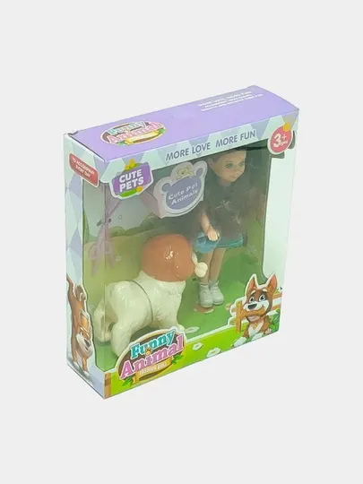 Развивающая игрушка - кукла с собачкой, для детей от 3 лет Код. 01587
