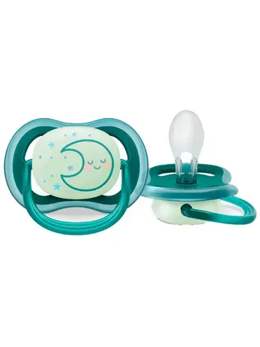 Соска - пустышка силиконовая светящаяся Philips Avent ultra air night с футляром для хранения и стерилизации 6-18 мес 1 шт SCF377/02