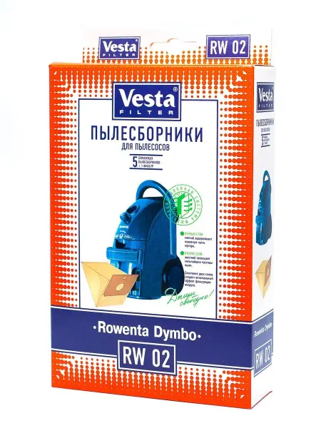 Vesta Filter RW 02 Мешки для пылесоса Rowenta Dymbo - 5 шт