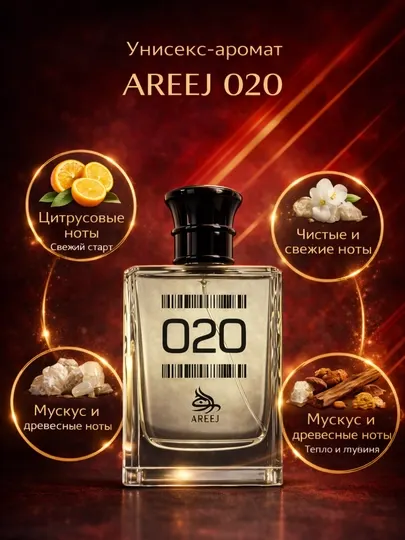 Унисекс туалетная вода Areej 020, с лёгким и чистым ароматом