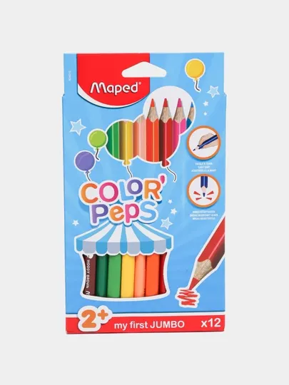 Карандаши цветные Maped, 12 цв, Color'Peps Maxi 834010 02757