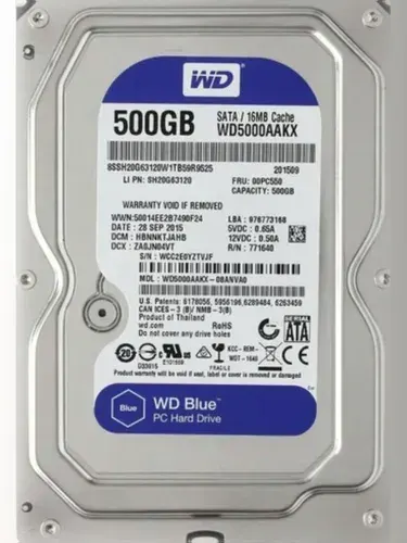 Western Digital 500 ГБ Внешний жесткий диск 500 ГБ Внутренний жесткий диск Western Digital 500GB (05000), Металл, Пластик, синий