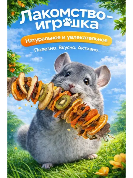 Игрушка лакомство для шиншилл и грызунов