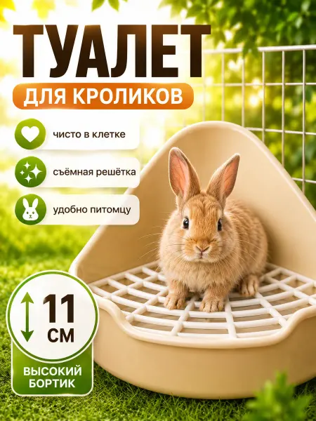 Угловой лоток для кроликов и грызунов