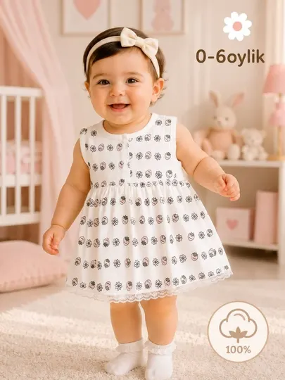 Платье для новорождённых, летнее платье из муслина, платье для малышей 0–6 месяцев