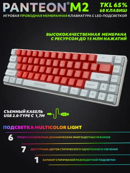 JETACCESS Игровая мембранная TKL (65%) Клавиатура PANTEON M2 (06)