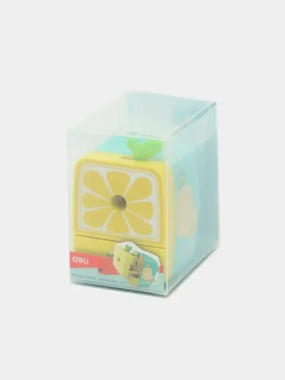 Точилка механическая Deli 0671 Lemon, голубая