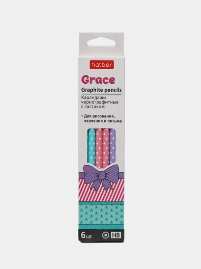 Карандаши Hatber Grace-Ассорти, чернографитные, 6 штук BLs 071063 q0000036572