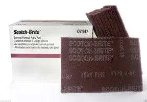 Шлифовальный войлок 5шт. 3M скотч брайт Scotch-Brite A VFN бордовый 158мм х 224мм, упаковка - 5 шт 07447