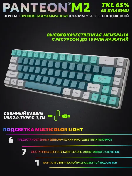 JETACCESS Игровая мембранная TKL (65%) Клавиатура PANTEON M2 (08)