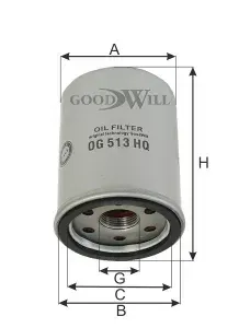 Фильтр масляный GoodWill для а/м Mitsubishi, Nissan, Isuzu, Opel 0JE1514302