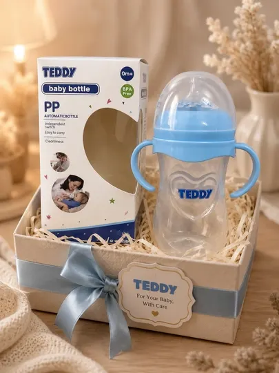 Детская бутылочка-поильник TEDDY с ручками , 0m+, BPA Free