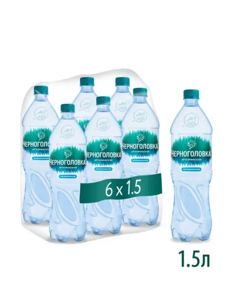 Черноголовка Вода артезианская негазированная 1,5 л * 6 шт
