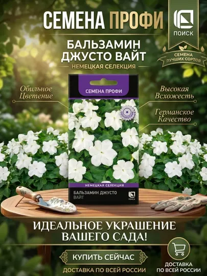 Бальзамин Джусто Вайт (Семена Профи) (ЦВ) ("1) 10шт