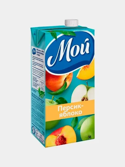 Сок Мой, Персиково-яблочный с мякотью, 1,93 л