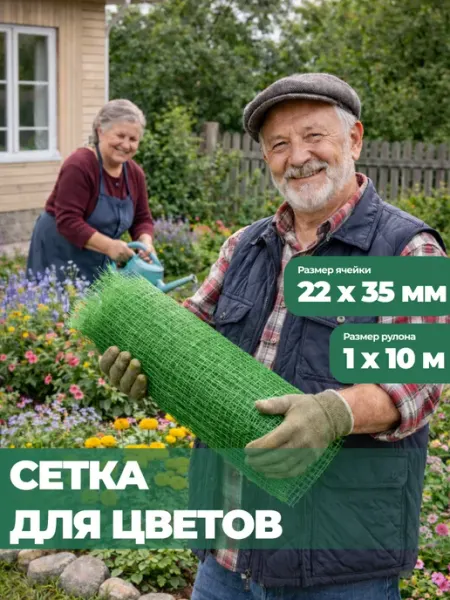 Тенет Сетка пластиковая 1 x 10 м ячейка 22 x 35 мм