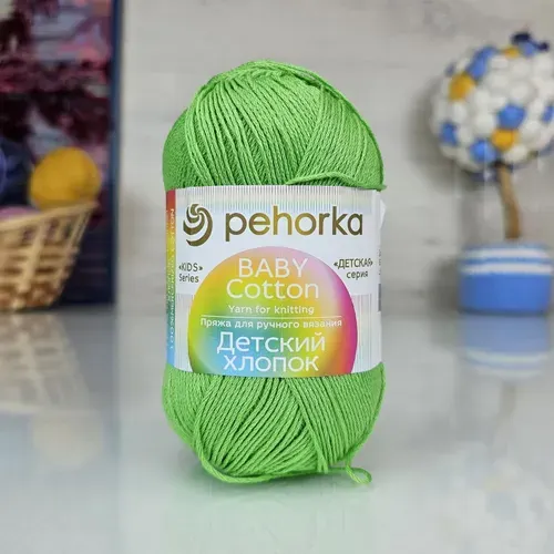 Пряжа Детский хлопок (Пехорка) - 65 (Экзотика), 1 моток, 100гр, 330м, 100% мерсеризованный хлопок, нитки для вязания