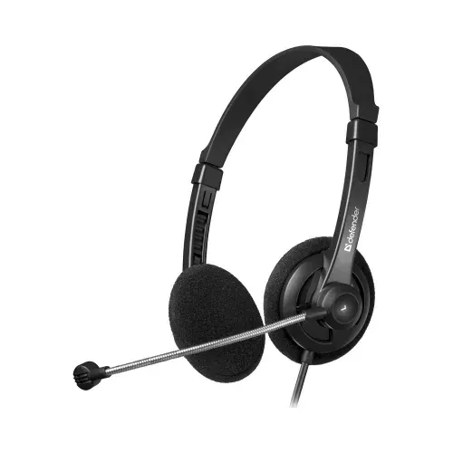 Гарнитура проводная DEFENDER Aura 104 black (2хJack 3.5mm, кабель 1,8м) (63104)