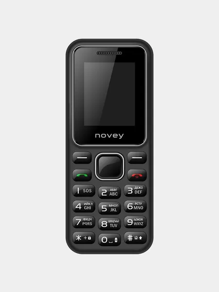Телефон NOVEY 104, кнопочный, пластик/металл, 1.77", 600-800мАч, черный