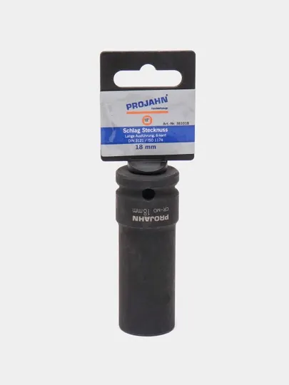 Головка ударная шестигранная глубокая 12,5 / 1/2", 18 мм