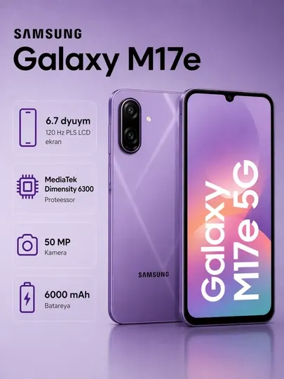 Смартфон Samsung Galaxy M17e 5G, мощный аккумулятор 6000мАч, камера 50Мп, 120Гц, гарантия 1 год