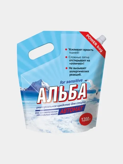 Гель для стирки, автомат, концентрат, 1 упаковка, 24 стирки, 120 кг, Альба, 1200 г