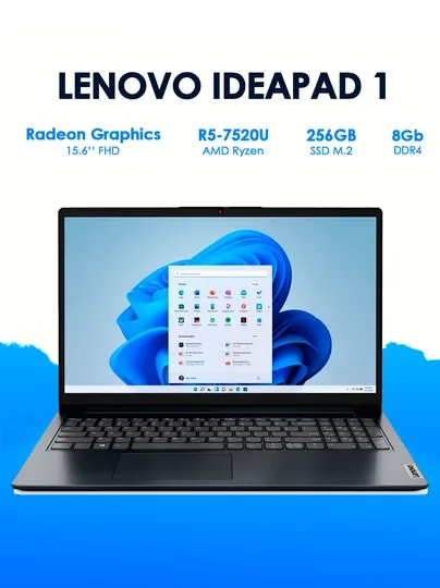 Ноутбук Lenovo IdeaPad 1 15AMN7 Ryzen 5 7520U 8GB 256GB 15.6 FHD Abyss Blue