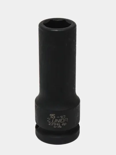 Головка торцевая Unior, ударная, шестигранная, удлинённая, 1/2" - 231/4L, 15 мм