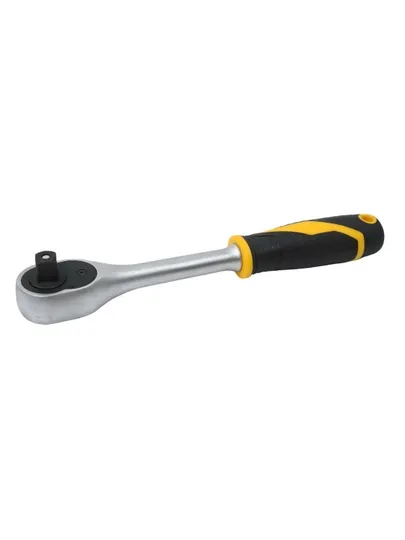 Трещотка TOLSEN GRIPro 1/2", 255 мм, 72 зубца, флажковая, с кнопкой 15120