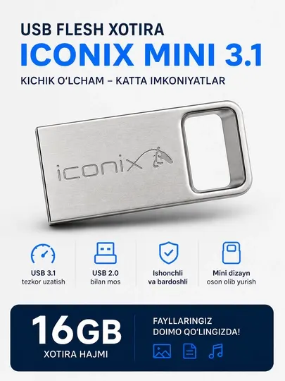 Флешка Iconix Mini - 3.1 USB 16GB