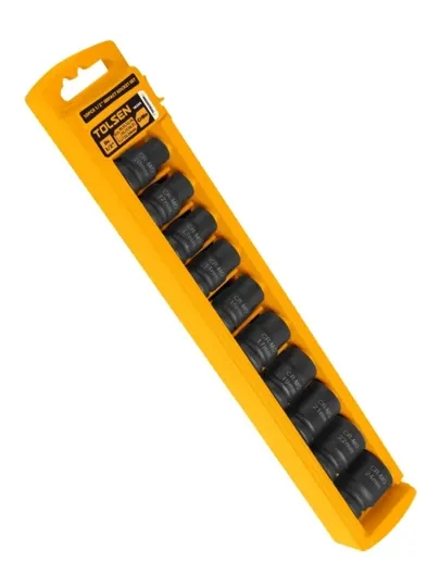 Набор головок ударных торцевых шестигранных 1/2" DR, 10 шт, 10-24 мм TOLSEN 18295