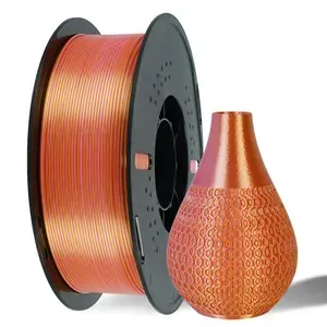 1kg Разноцветная нить Silk-PLA Пластик для 3D печати розовый-золотой 1.75 мм 1кг. KINGROON
