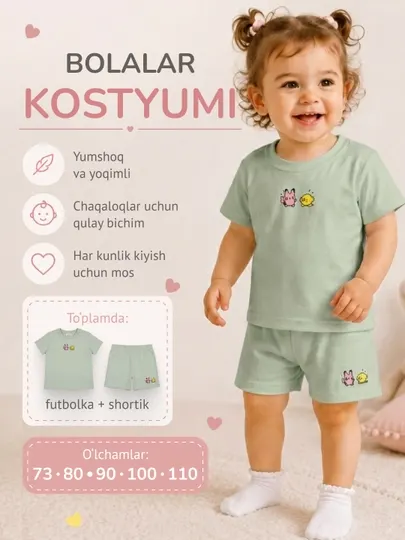 Костюм детский, летний, для новорожденных, комплект для малышей, 2 в 1