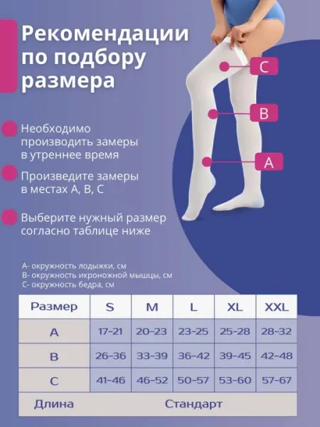 Антиварикозные компрессионные чулки, белого цвета, с открытым носком, 1 пара — 2 чулка.