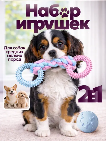 Игрушки для собак мелких пород 2 в 1