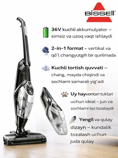 Беспроводной пылесос BISSELL 2983E Multireach Ion XL 36 V, 2 в 1