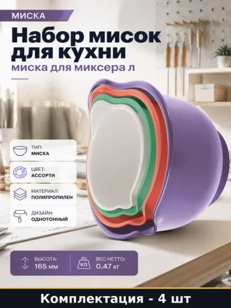 Миска для миксера Martika Мадена 1.4 л, 1.9 л, 2.6 л, 3.6