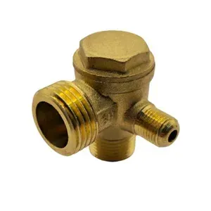 Обратный клапан для компрессора (латунный) 1/2"нр х 3/8"нр х 1/8"нр (Малый)