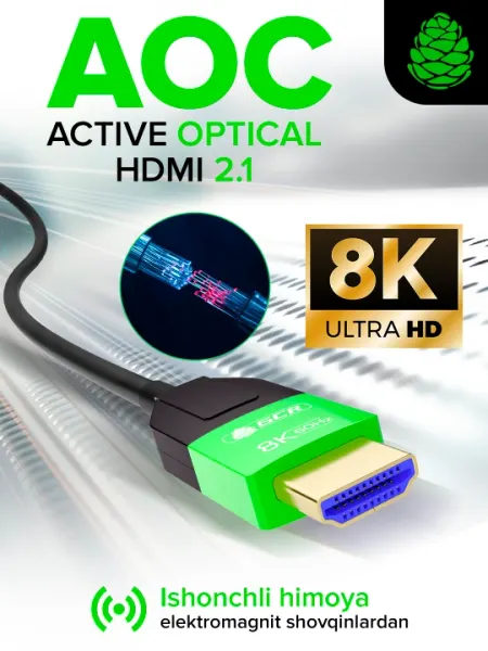 Кабель оптический HDMI 2.1 GCR UHD 8K 60Hz для AppleTV игровых приставок PS5 Xbox X