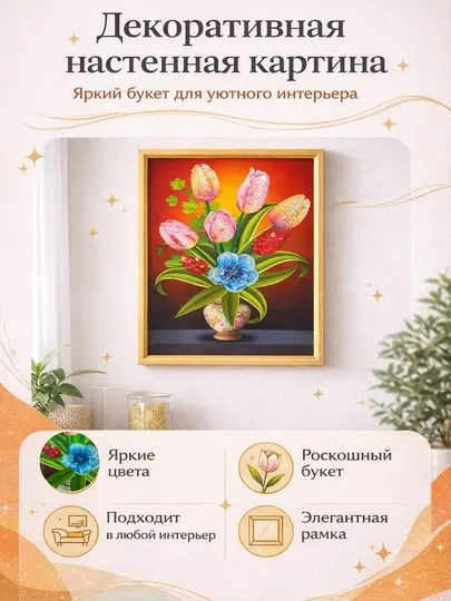 Декоративная настенная картина в рамке