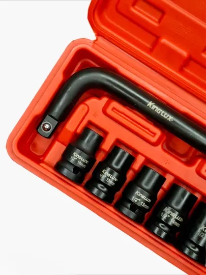Набор головок ударных глубоких с Г-образным воротком 1/2''9+1 пр
